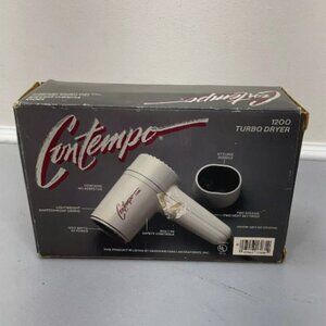 Contempo 1200 Turbo Hair Dryer Gray 2 Speed 2 Heat